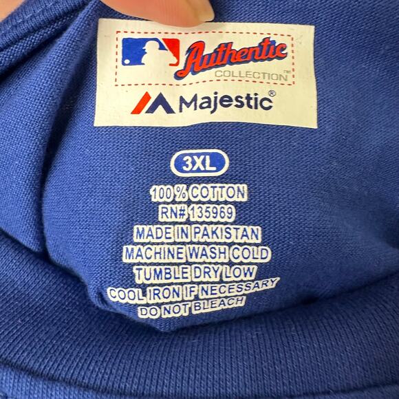 NWT 3XL Majestic Chicago Cubs MLB Authentic Collection T-Shirt Blue Tee Baseball - Picture 4 of 7